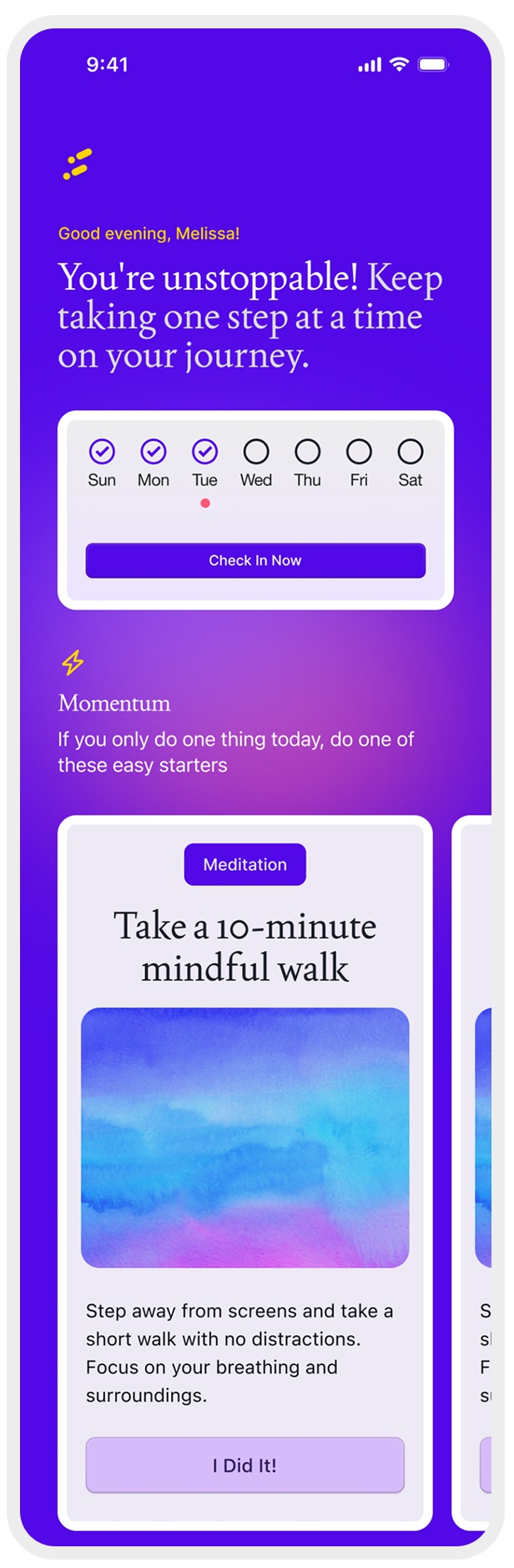 Steadli app interface